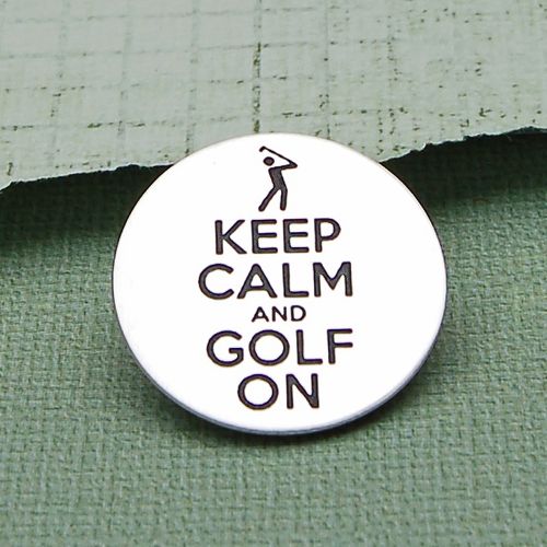 Keep Calm Silver Golf Ball Marker